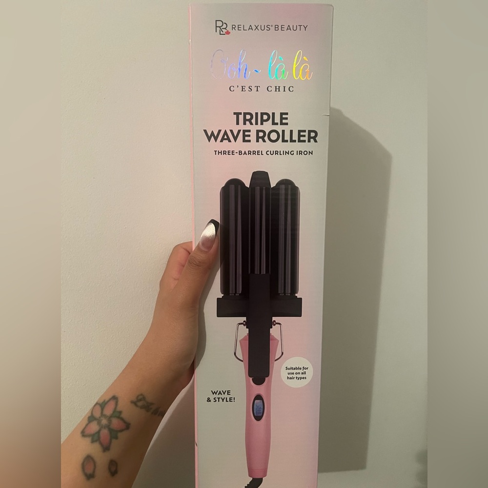 Relaxus Beauty Ooh-la-la Triple Wave Roller - Three Barrel Curling Iron for Hair